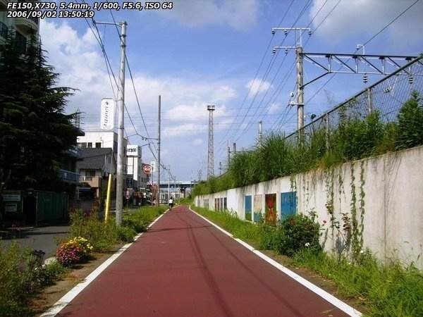 筑波自転車道(土浦市) カラー舗装